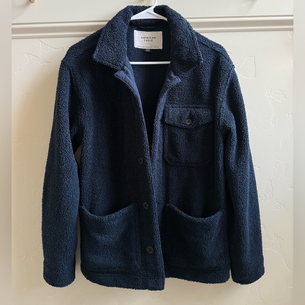 American Eagle Dark Blue Sherpa Jacket